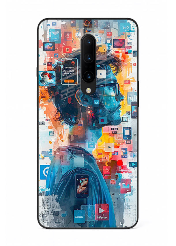AI Media Collage futuristic digital media artwork OnePlus 8 glass back cover