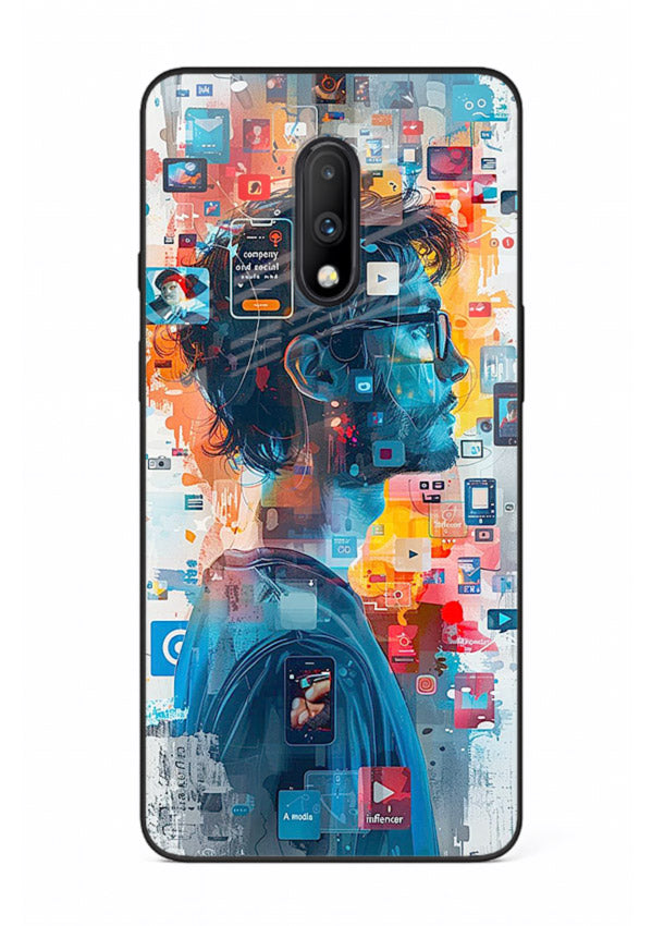 AI Media Collage futuristic digital media artwork OnePlus 7 glass back cover