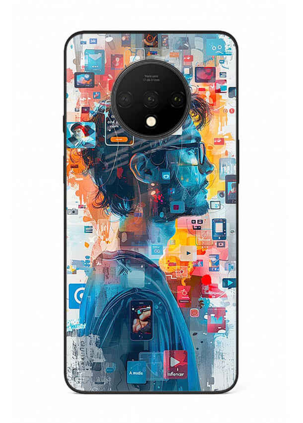 AI Media Collage futuristic digital media artwork OnePlus 7T glass back cover