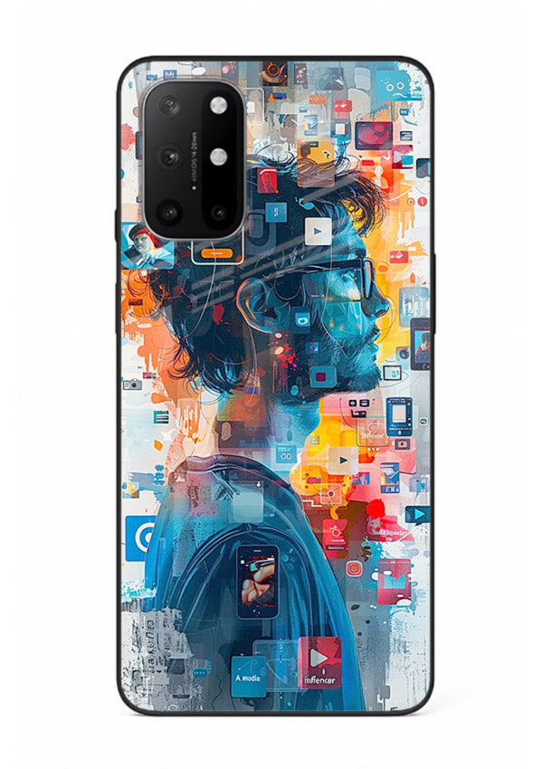 AI Media Collage futuristic digital media artwork OnePlus 8T glass back cover