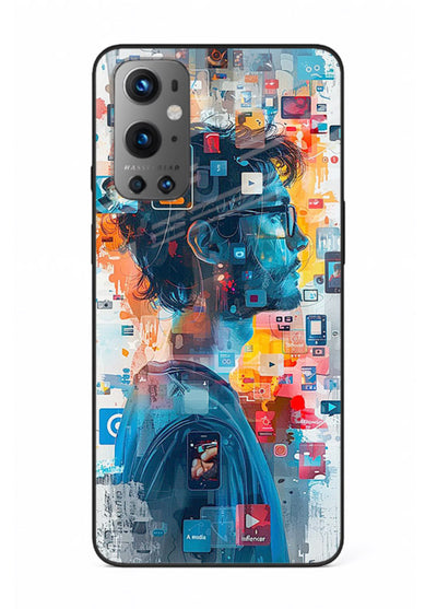 AI Media Collage futuristic digital media artwork OnePlus 9 glass back cover