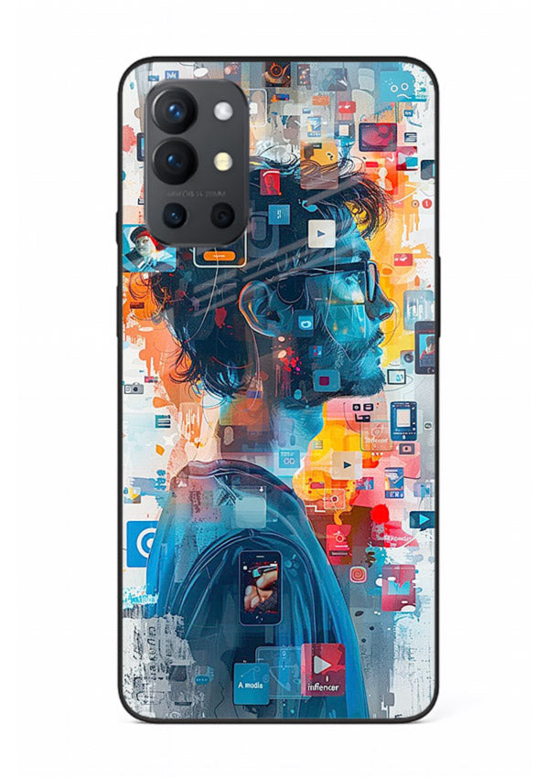 AI Media Collage futuristic digital media artwork OnePlus 9R glass back cover