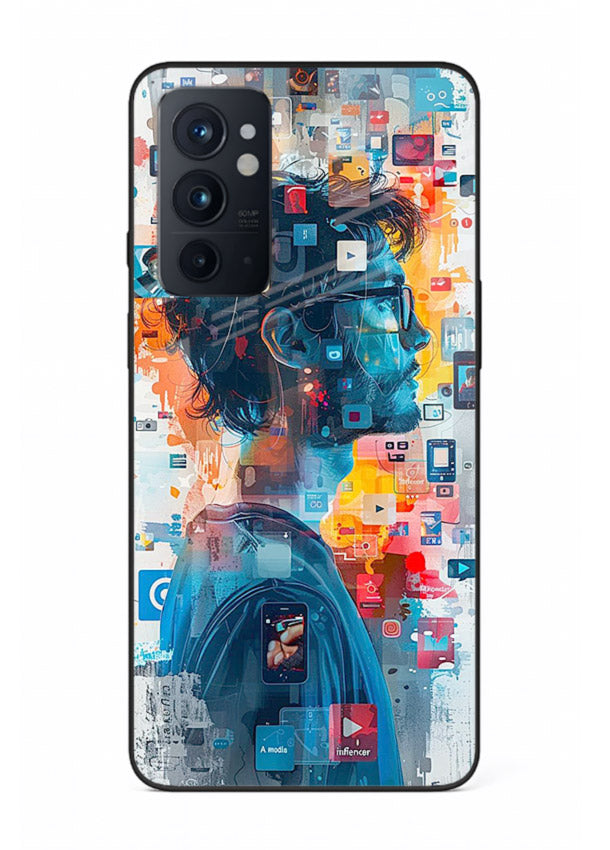 AI Media Collage futuristic digital media artwork OnePlus 9RT glass back cover