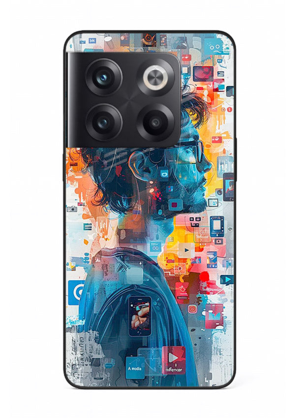 AI Media Collage futuristic digital media artwork OnePlus 10T glass back cover