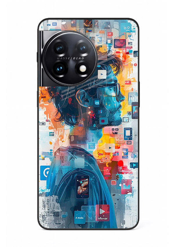 AI Media Collage futuristic digital media artwork OnePlus 11 glass back cover
