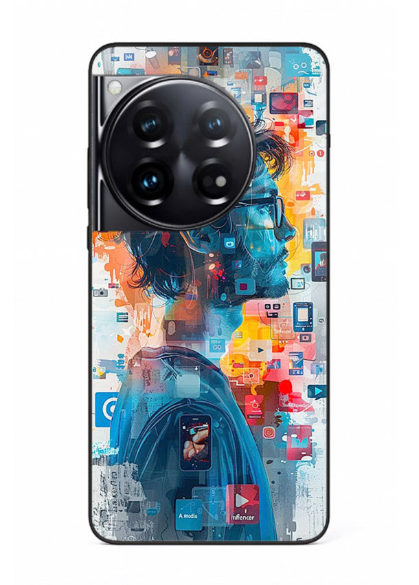 AI Media Collage futuristic digital media artwork OnePlus 12 glass back cover