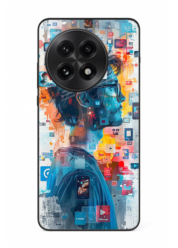 AI Media Collage futuristic digital media artwork OnePlus 13 glass back cover