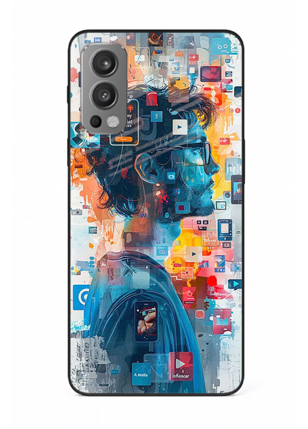 AI Media Collage futuristic digital media artwork OnePlus Nord 2 glass back cover