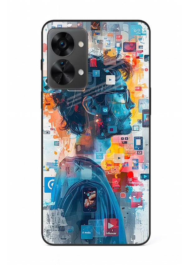 AI Media Collage futuristic digital media artwork OnePlus Nord 2T glass back cover