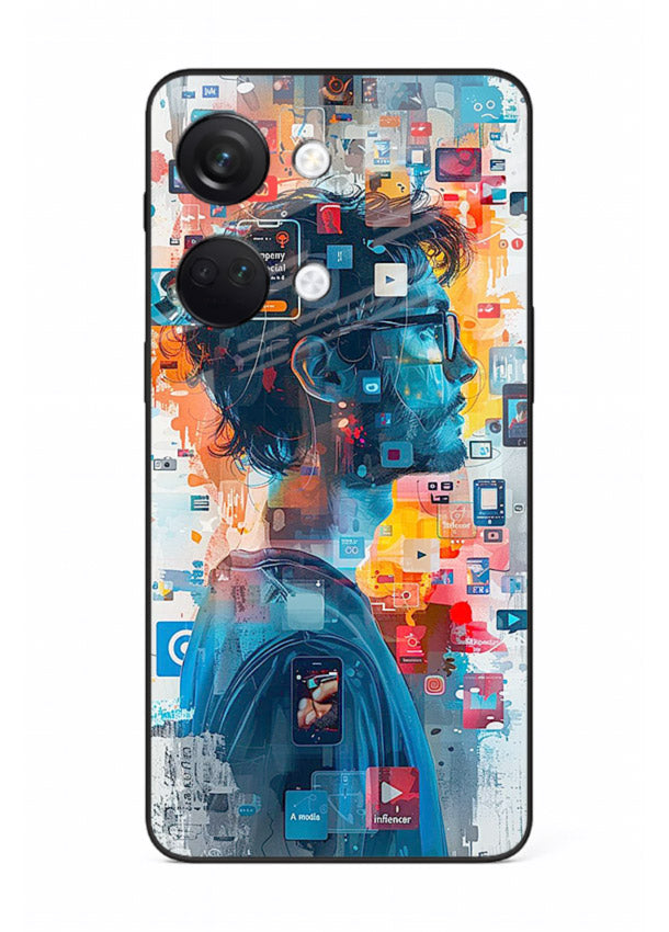 AI Media Collage futuristic digital media artwork OnePlus Nord 3 glass back cover