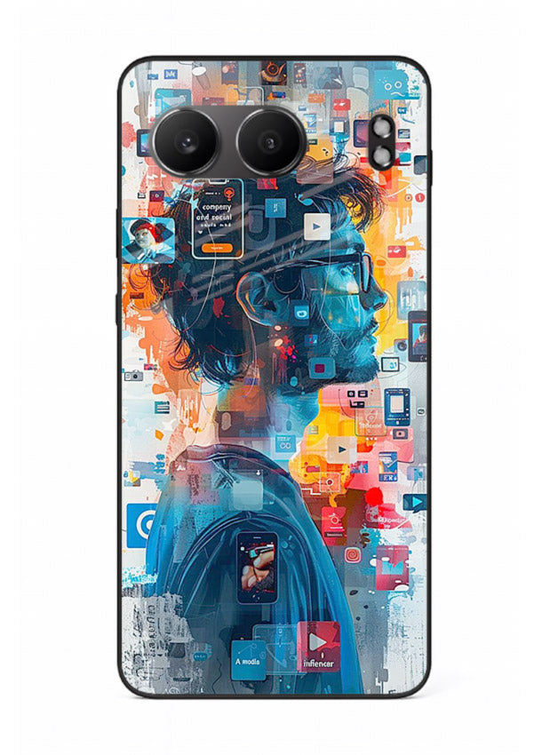AI Media Collage futuristic digital media artwork OnePlus Nord 4 glass back cover