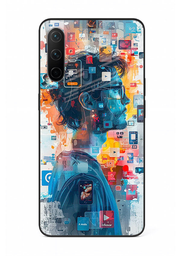 AI Media Collage futuristic digital media artwork OnePlus Nord CE 5G glass back cover