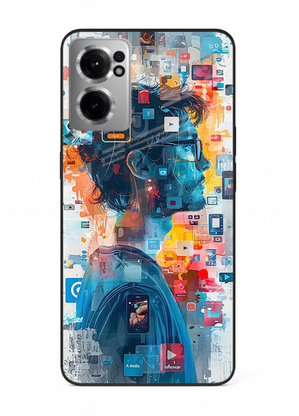 AI Media Collage futuristic digital media artwork OnePlus Nord CE2 5G glass back cover