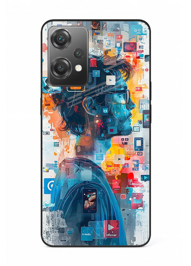 AI Media Collage futuristic digital media artwork OnePlus Nord CE2 Lite 5G glass back cover