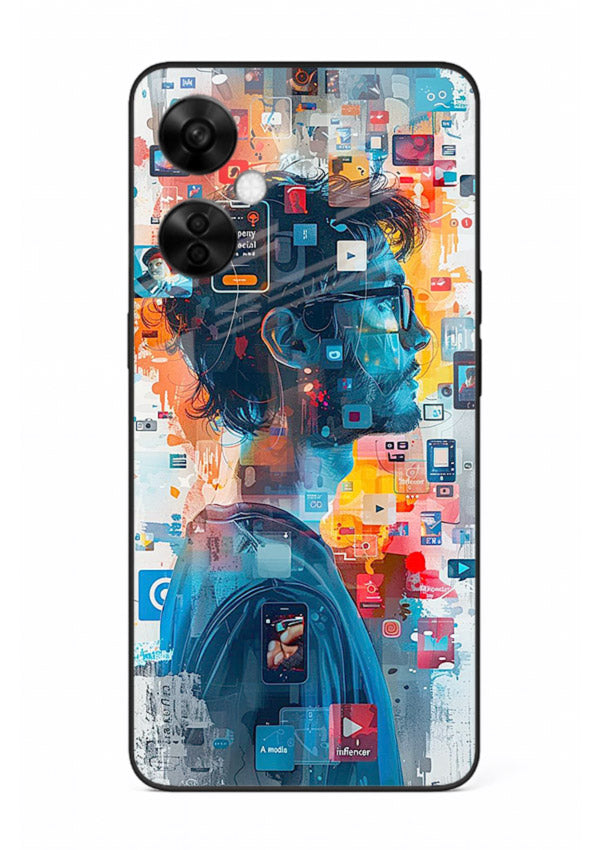 AI Media Collage futuristic digital media artwork OnePlus Nord CE3 Lite glass back cover