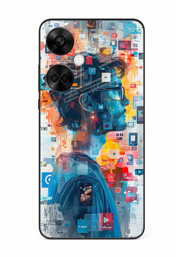 AI Media Collage futuristic digital media artwork OnePlus Nord CE3 glass back cover