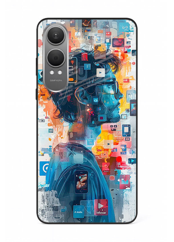 AI Media Collage futuristic digital media artwork OnePlus Nord CE4 Lite glass back cover