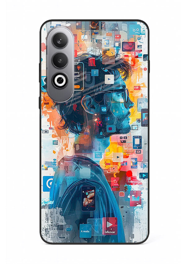 AI Media Collage futuristic digital media artwork OnePlus Nord CE4 glass back cover