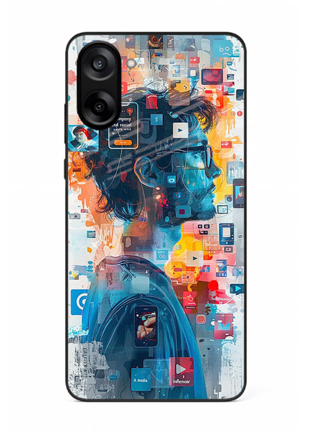 AI Media Collage futuristic digital media artwork OnePlus Nord CE5 glass back cover
