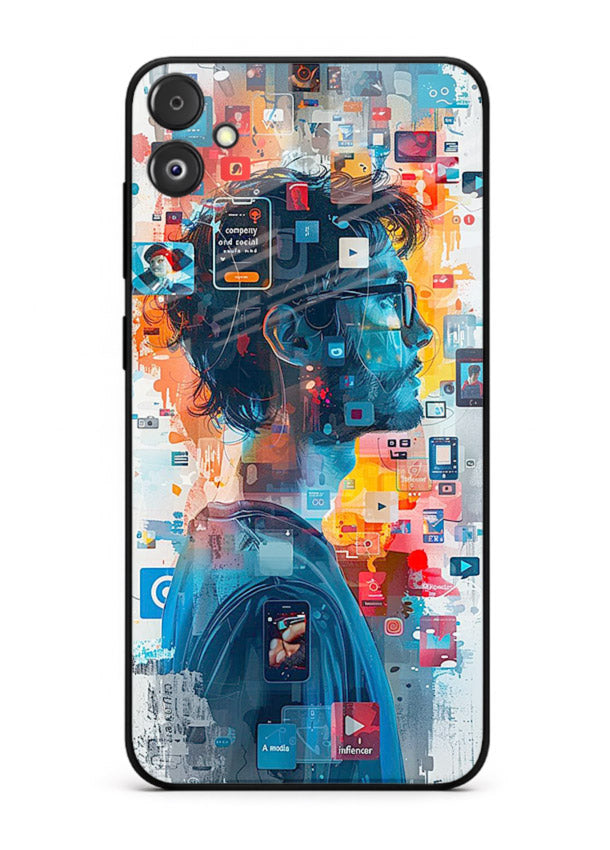 AI Media Collage futuristic digital media artwork Samsung F14 5G glass back cover