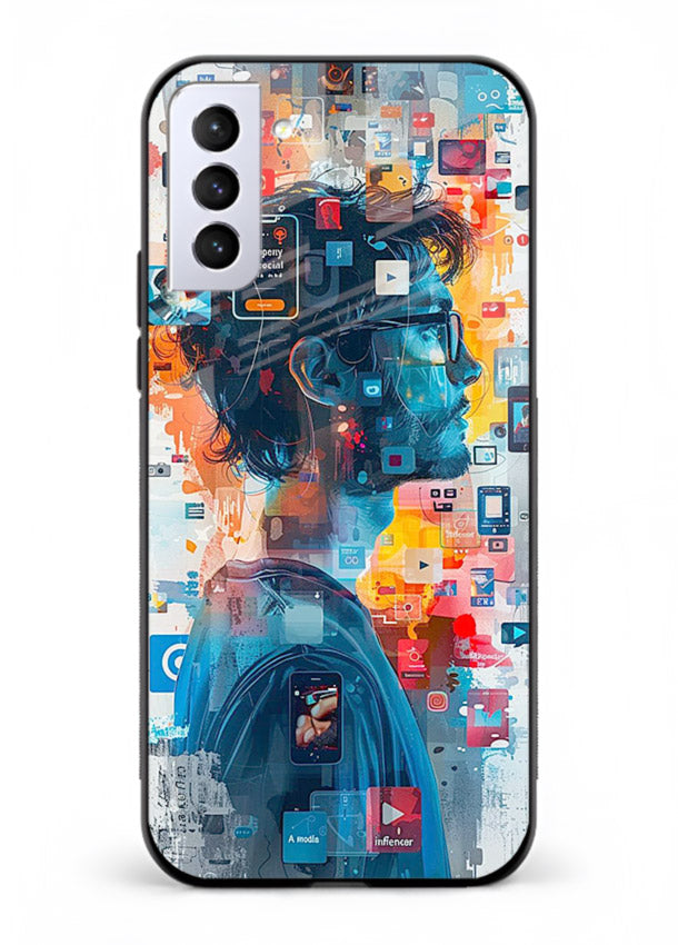 AI Media Collage futuristic digital media artwork Samsung S21 Plus glass back cover