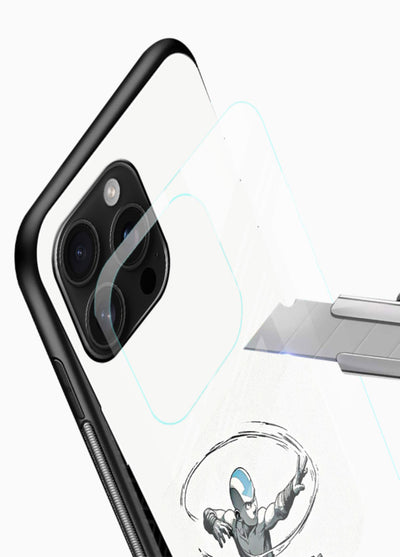 aang airbender pose white art glossy vibrant premium glass cover clean dynamic avatar case - Angle Blade