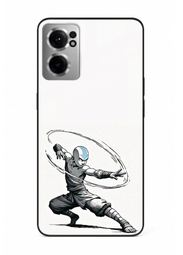 aang airbender pose white art OnePlus Nord CE2 5G glass cover clean dynamic avatar case