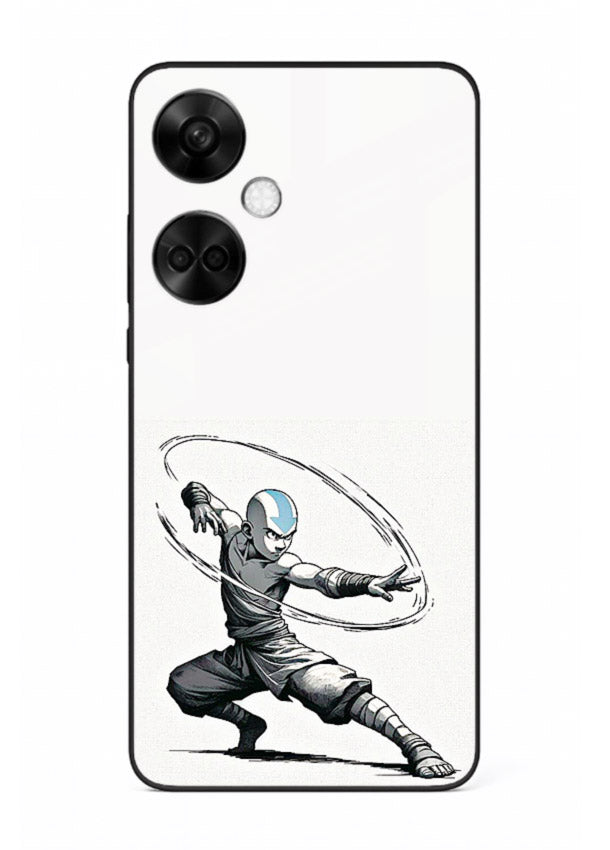 aang airbender pose white art OnePlus Nord CE3 glass cover clean dynamic avatar case
