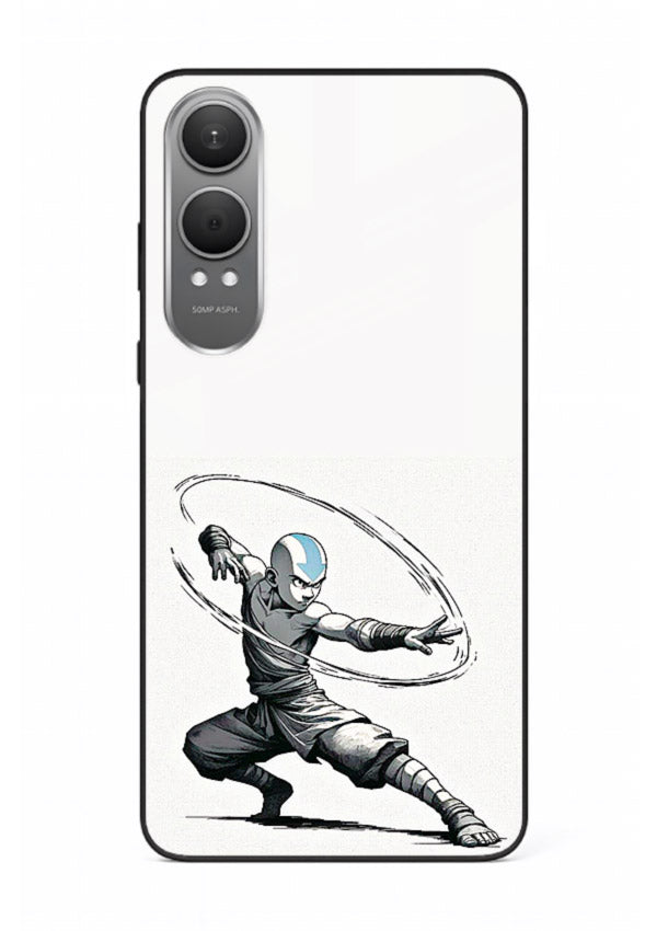aang airbender pose white art OnePlus Nord CE4 Lite glass cover clean dynamic avatar case