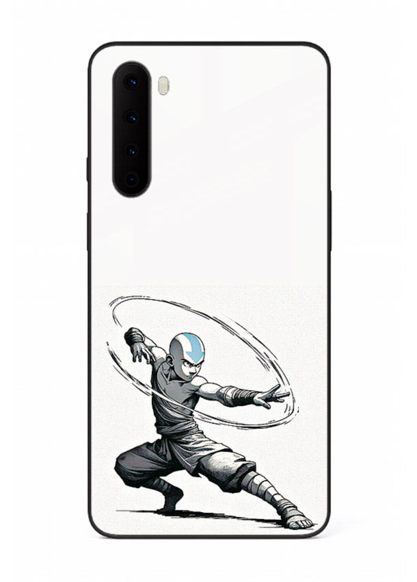 aang airbender pose white art OnePlus Nord glass cover clean dynamic avatar case