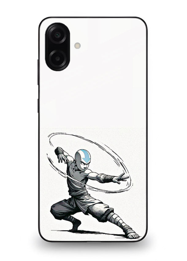 aang airbender pose white art Samsung A07 4G glass cover clean dynamic avatar case