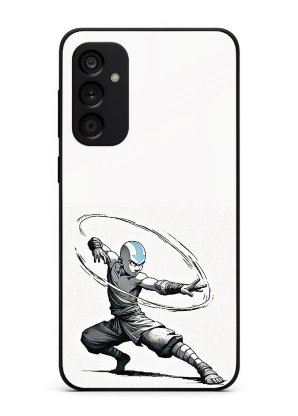 aang airbender pose white art Samsung F34 5G glass cover clean dynamic avatar case