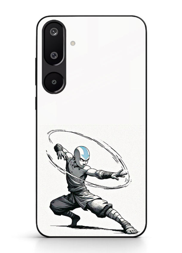 aang airbender pose white art Samsung M16 5G glass cover clean dynamic avatar case