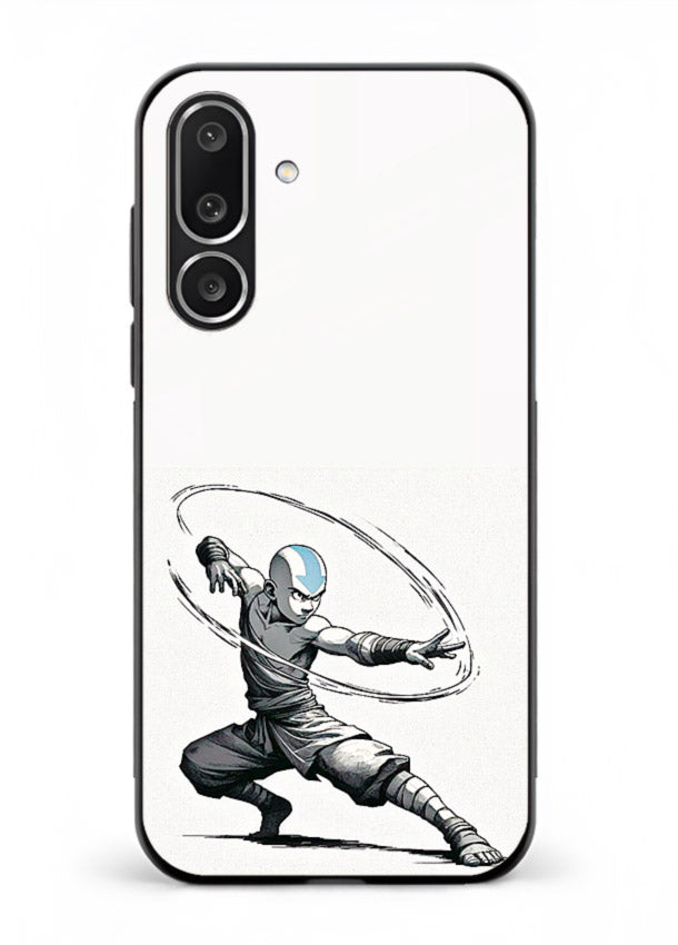 aang airbender pose white art Samsung M56 5G glass cover clean dynamic avatar case