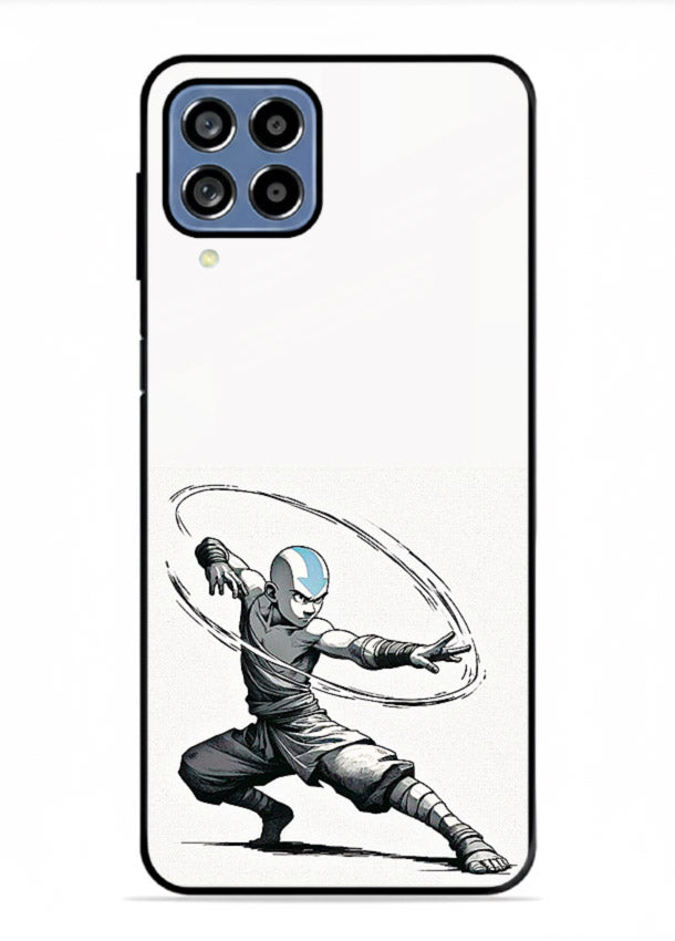 aang airbender pose white art Samsung A22 4G glass cover clean dynamic avatar case