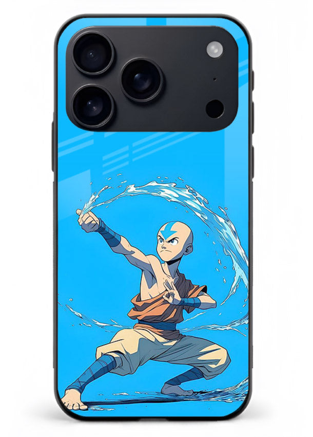 aang water master avatar art iphone 18 pro max glass cover waterbending action case