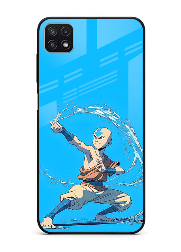aang water master avatar art Samsung A22 5G glass cover waterbending action case