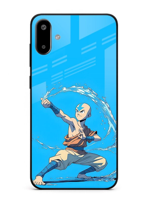 aang water master avatar art Samsung F06 5G glass cover waterbending action case