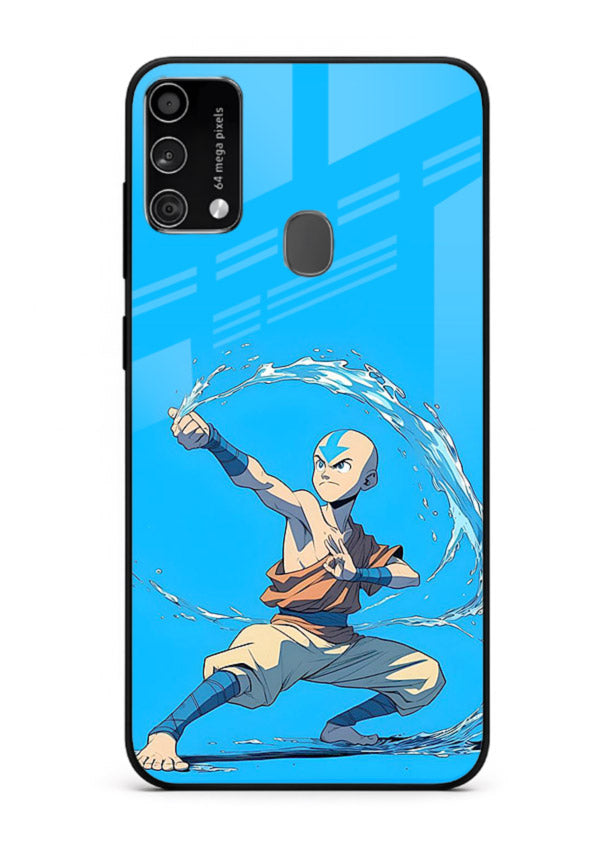 aang water master avatar art Samsung F41 glass cover waterbending action case