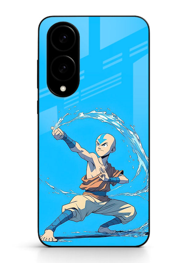 aang water master avatar art Samsung S25 Edge glass cover waterbending action case