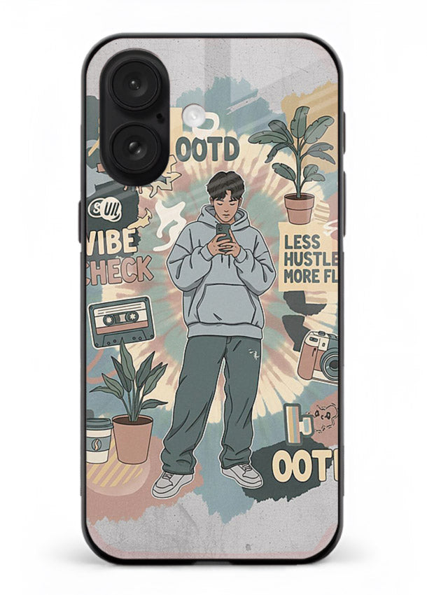 Aesthetic Girl Duo pastel aesthetic illustration iphone 18 glass back cover