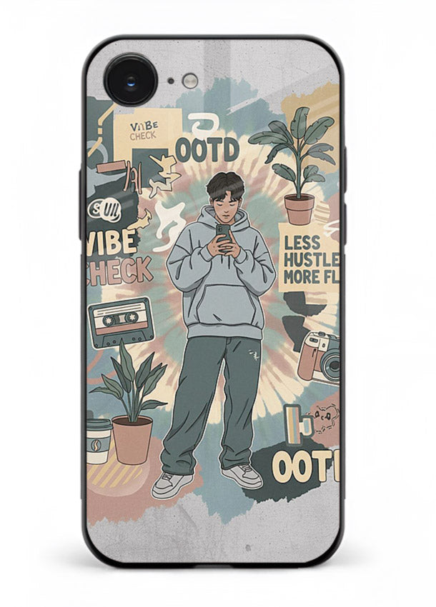 Aesthetic Girl Duo pastel aesthetic illustration iphone 16e glass back cover