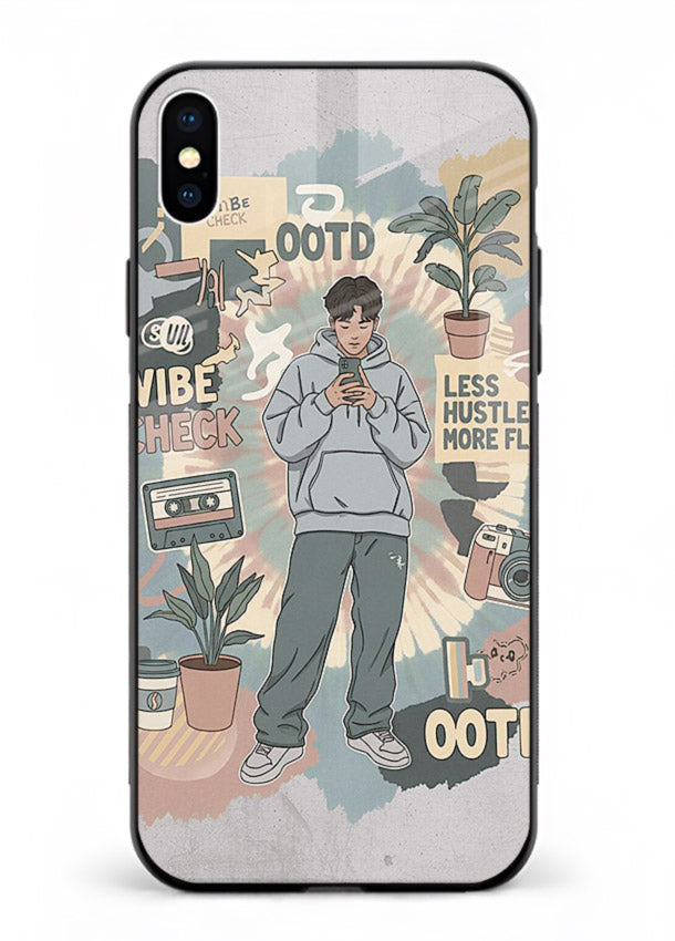 Aesthetic Girl Duo pastel aesthetic illustration iphone xs max glass back cover