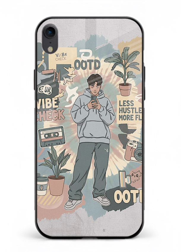 Aesthetic Girl Duo pastel aesthetic illustration iphone xr glass back cover