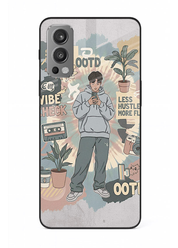 Aesthetic Girl Duo pastel aesthetic illustration OnePlus Nord 2 glass back cover
