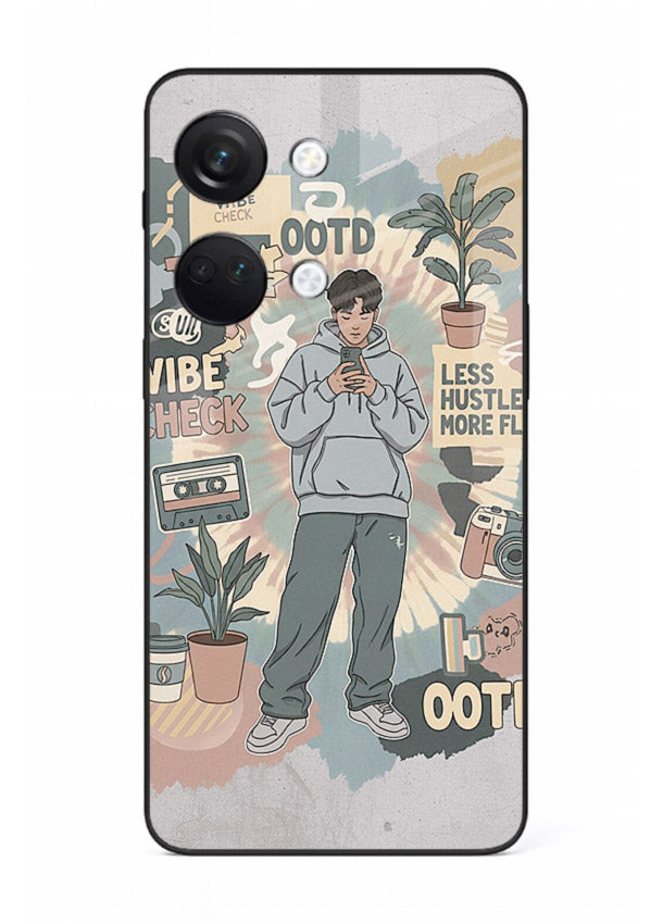 Aesthetic Girl Duo pastel aesthetic illustration OnePlus Nord 3 glass back cover