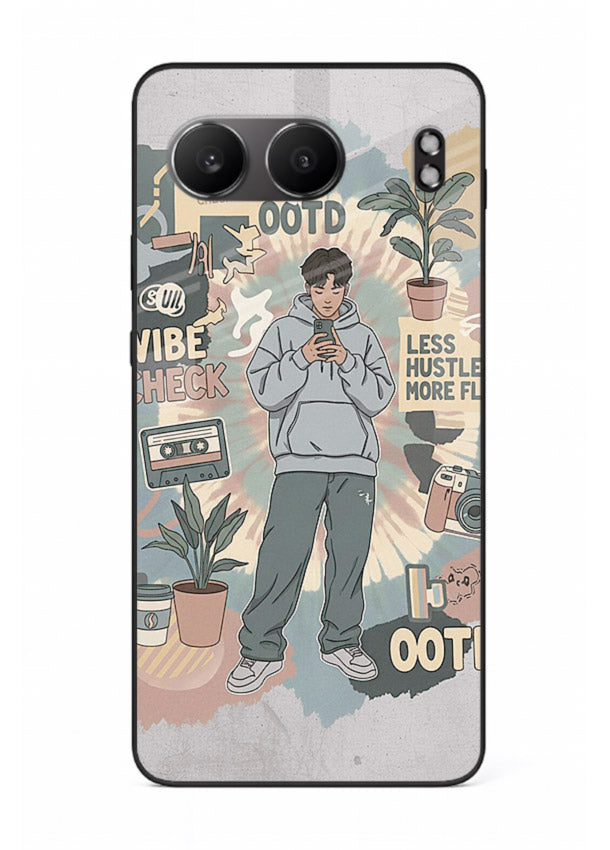Aesthetic Girl Duo pastel aesthetic illustration OnePlus Nord 4 glass back cover