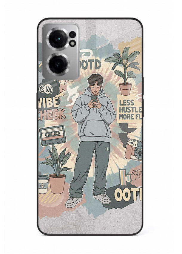 Aesthetic Girl Duo pastel aesthetic illustration OnePlus Nord CE2 5G glass back cover