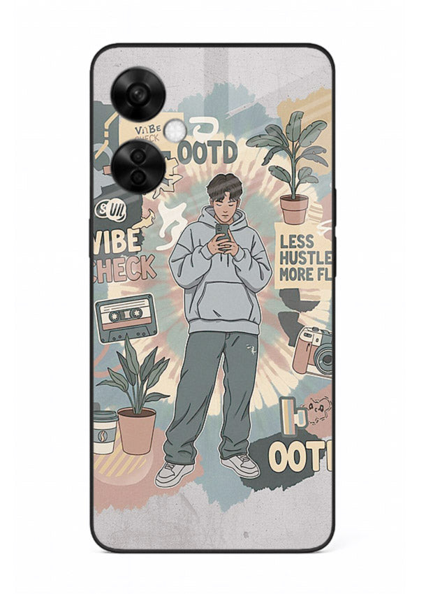 Aesthetic Girl Duo pastel aesthetic illustration OnePlus Nord CE3 Lite glass back cover