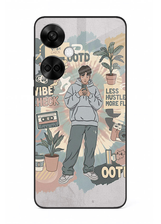Aesthetic Girl Duo pastel aesthetic illustration OnePlus Nord CE3 glass back cover